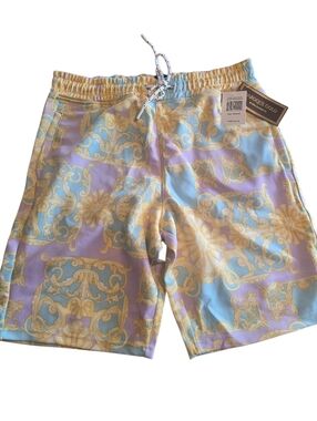 Baroque Gold Men’s Medium Pastel Pattern Sweat Shorts NWT